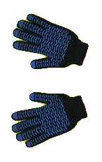 Перчатки хб черные с ПВХ                 (волна, протектор)                4 нити 10 класс